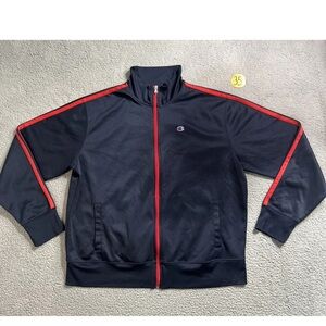 Champion Men’s Track Jacket Navy Blue and Red Polyester